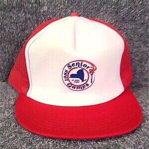 Vintage 1988 Senior Games New York State Trucker Hat Challenger Caps USA